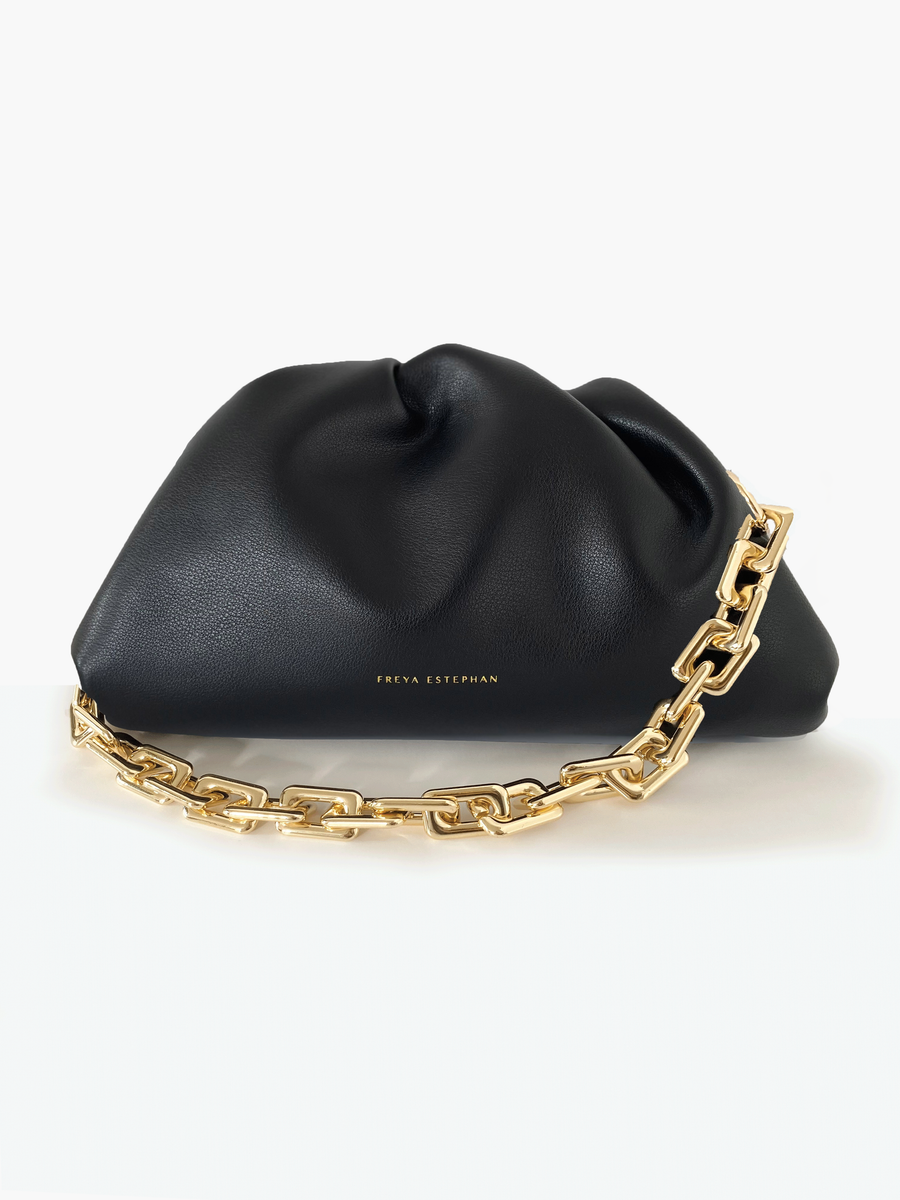 BOTTEGA VENETA Chain Pouch gathered leather clutch